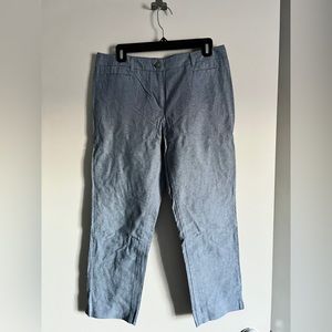 Blue Linen Talbots Ankle Crop Pant, Never Worn.